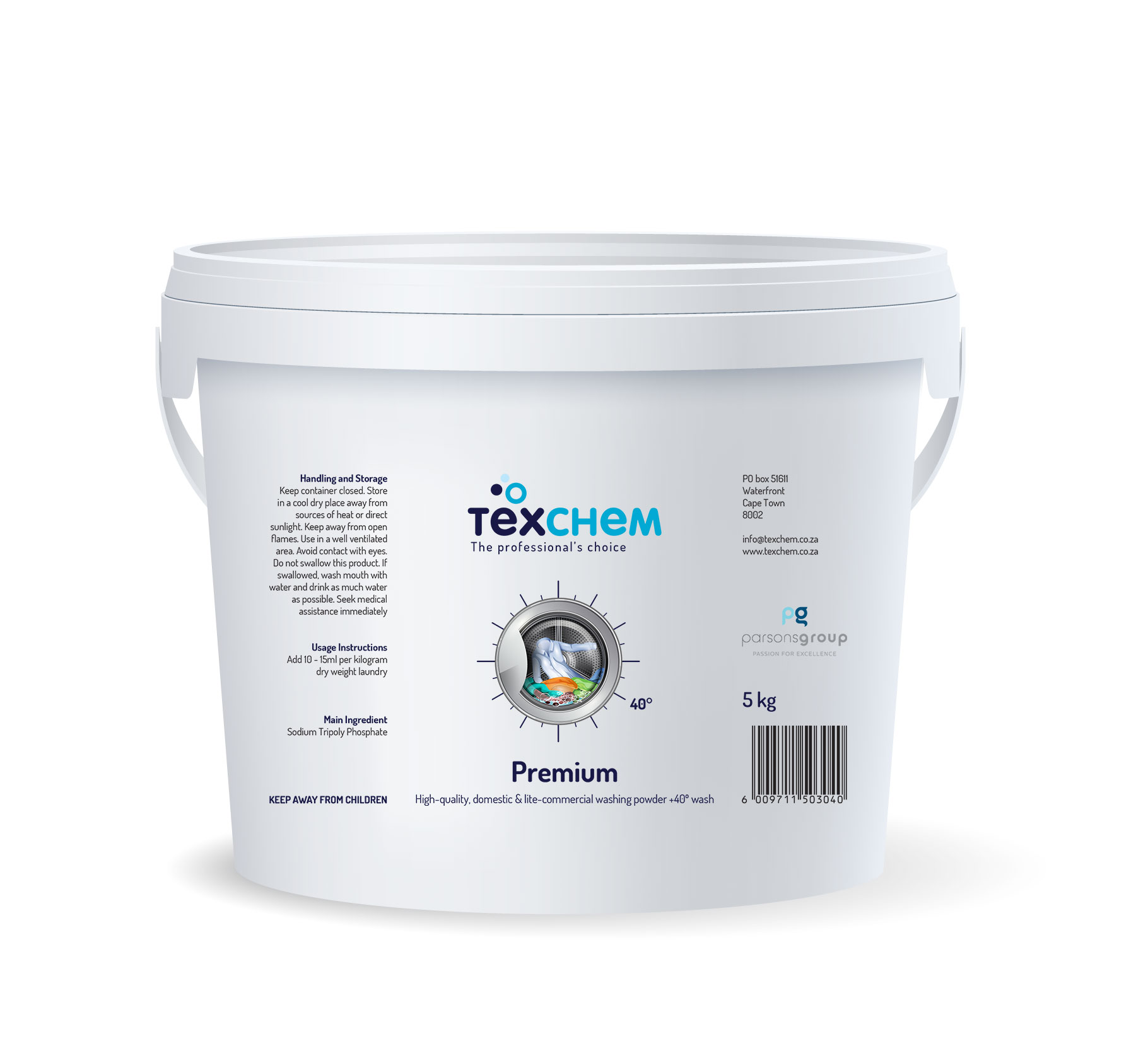 Texchem ™ - Lnd - Laundry Powder - Premium - Laundry Powder - 5kg Bucket