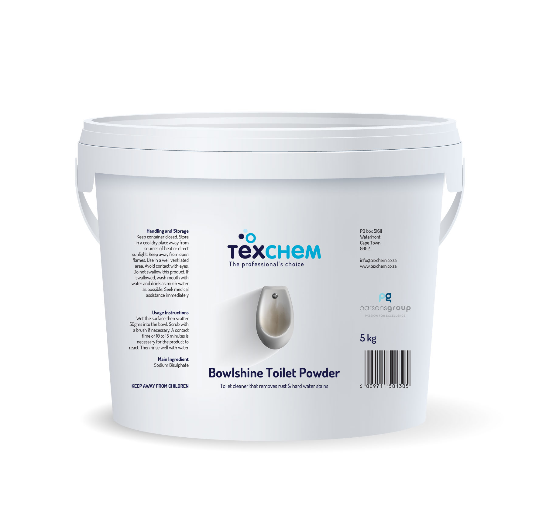 Texchem ™ - Jnt - Bowlshine Powder - Laundry Powder - 5kg Bucket