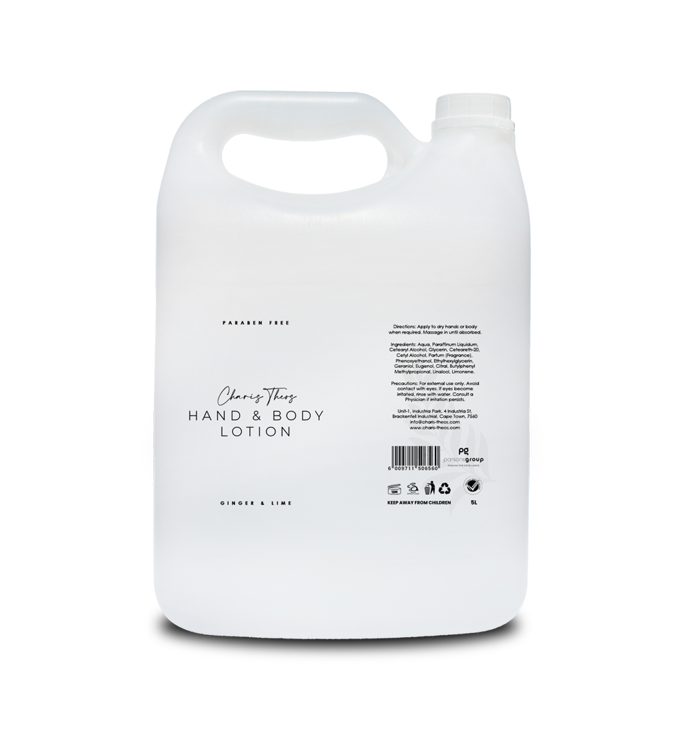 Charis Theos ™ - Amn - Body lotion "Ginger&Lime" - Lotion - 5ltr Can