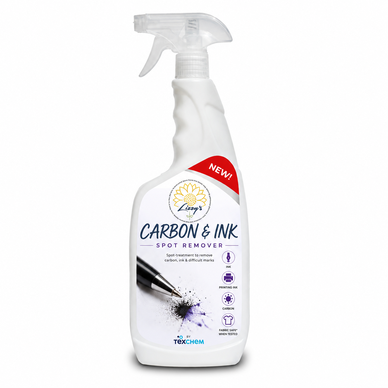Lizzy's ™ - Lnd - Carbon and Ink Spot Remover - Laundry Liquid - 750ml-Spray