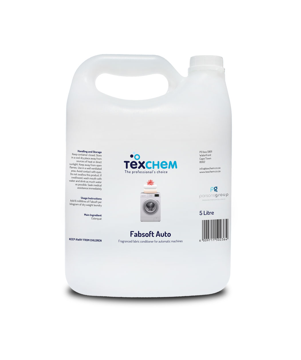Texchem ™ - Lnd - Fabsoft Auto - Laundry Liquid - 5ltr Can