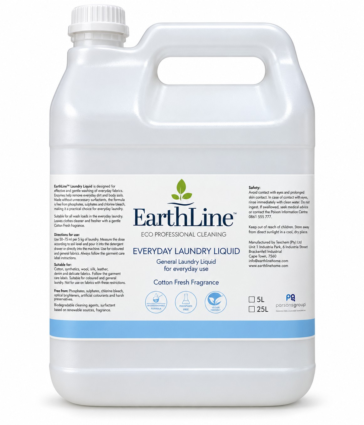 EarthLine ™ - EL - EarthLine Laundry Liquid - Laundry Liquid - 5ltr Can