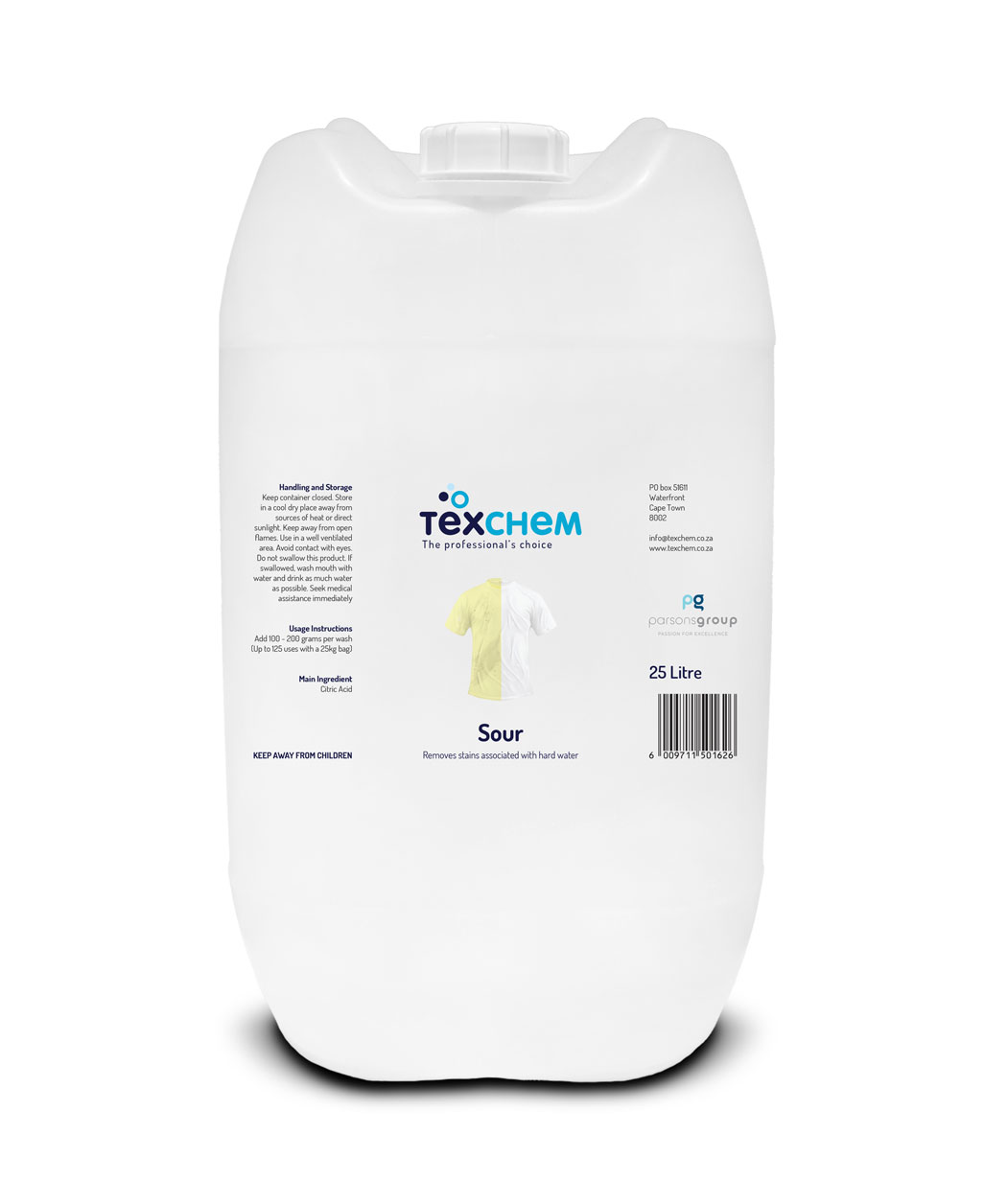 Texchem ™ - Lnd - Laundry Additive - Sour - Laundry Liquid - 25ltr Can