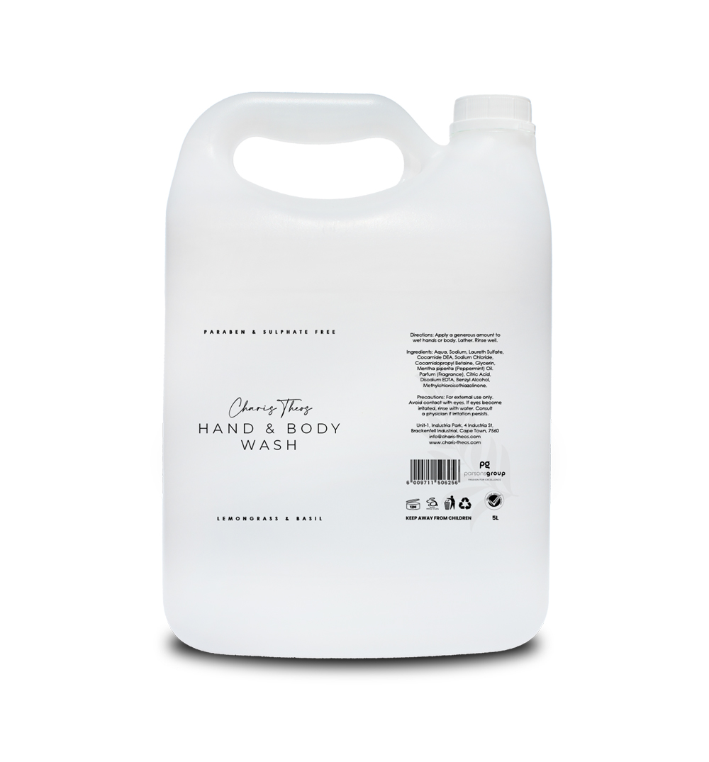Charis Theos ™ - Amn - Body Wash "Lemongrass&Basil" - Laundry Liquid - 5ltr Can